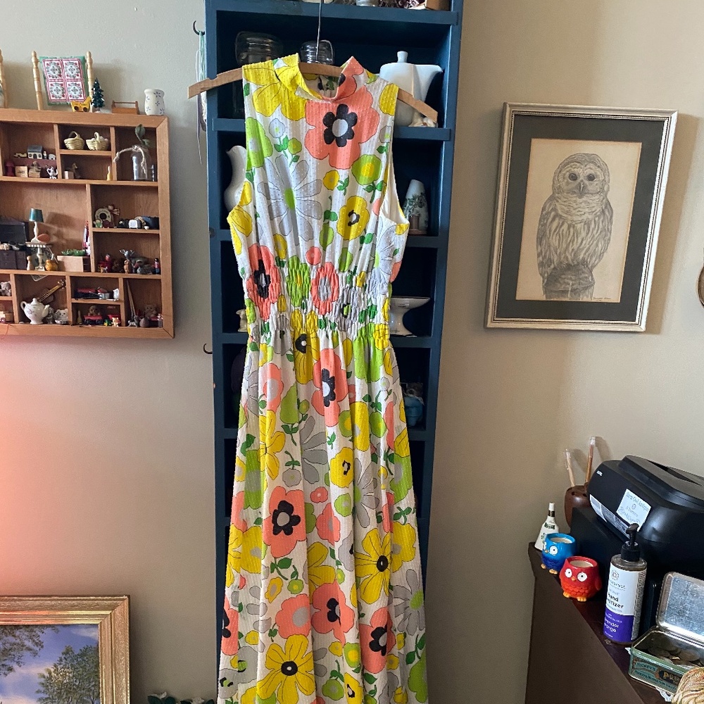 Vintage 1960s colorful maxi dress